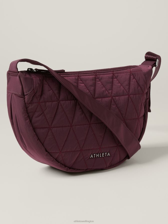 Athleta Women Spiced Cabernet All About Quilted Crossbody Bag TZB4L01021