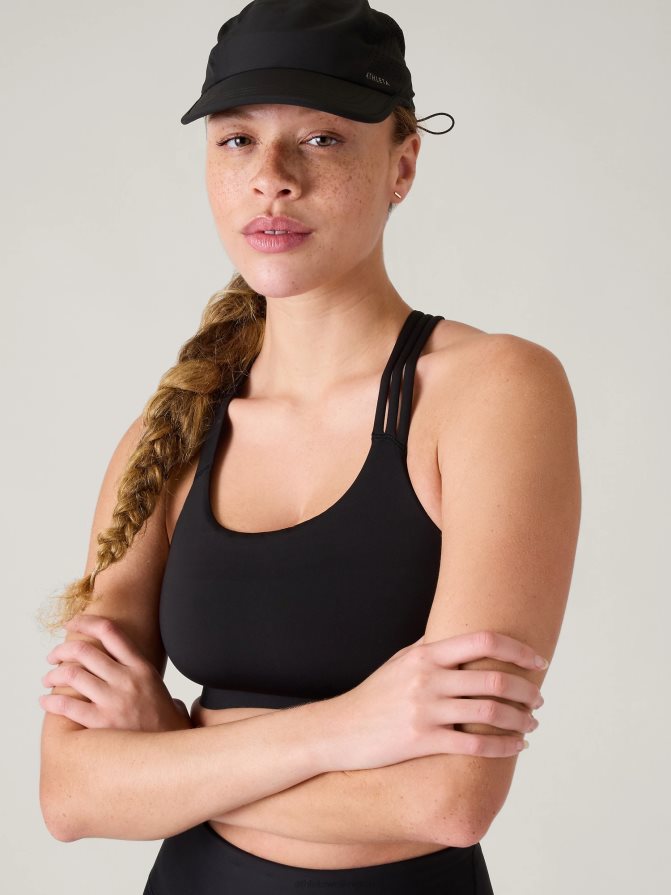 Athleta Women Black Pacesetter Run Hat TZB4L01003