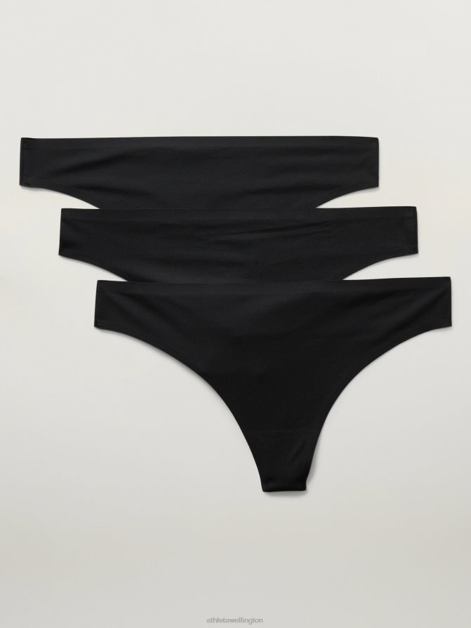 Athleta Women Black Ritual Thong Underwear 3-Pack TZB4L0623