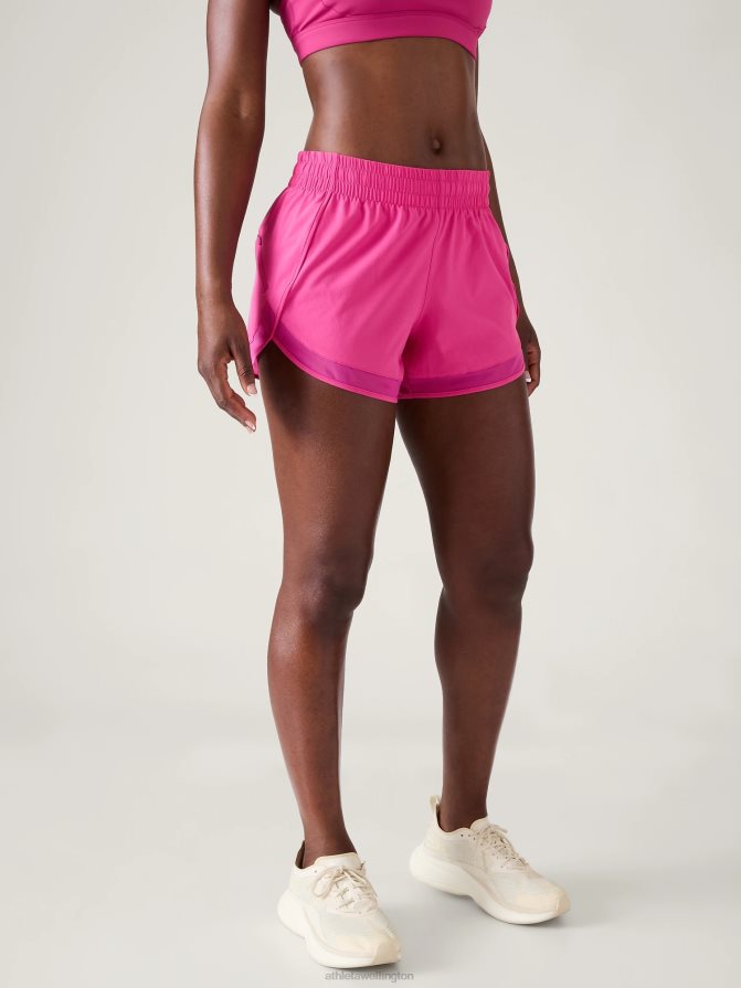 Athleta Women Iceplant Pink Mesh Racer Run Short TZB4L057